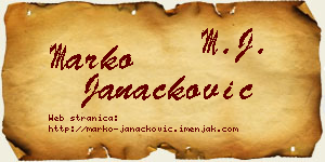 Marko Janaćković vizit kartica